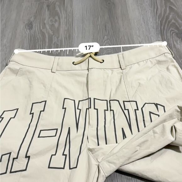 Li-Ning Chinatown Cordura Khaki Beige Reflective  Loose Fit Work Shorts Size M - Picture 5 of 7